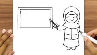 Cara Menggambar Guru Perempuan | Menggambar Tema Hari Guru Nasional Cara Menggambar Guru Perempuan | Menggambar Tema Hari Guru Nasional