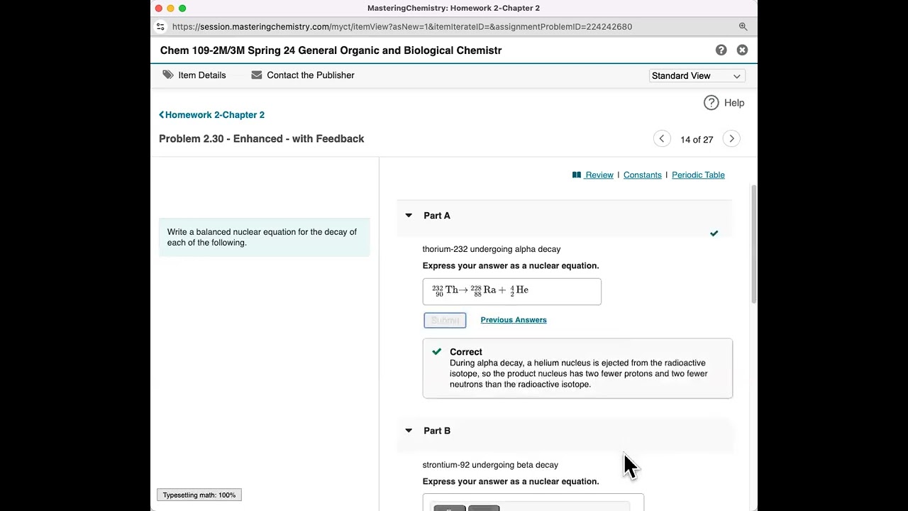 Ch 2 Homework-How to type nuclear equations in Pearson