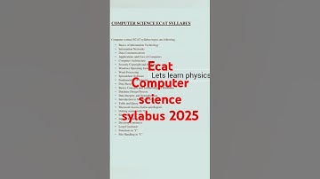 ECAT computer syllabus 2025 #ecat #ecat2025