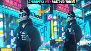 CYBERPUNK NEON CITY - Photo Editing Tutorial in PicsArt - Taukeer Editz