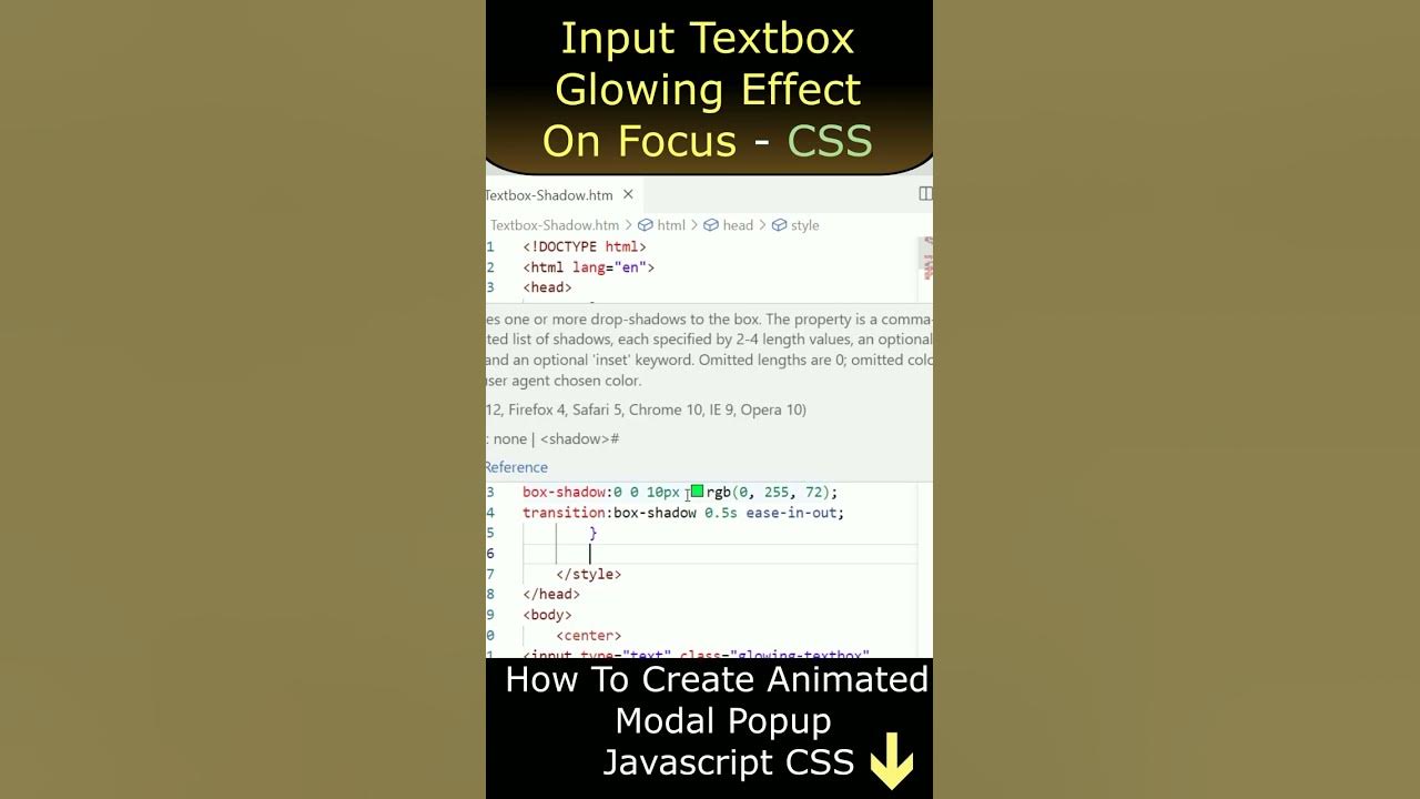 Input textbox focus border animation css webdesign youtube