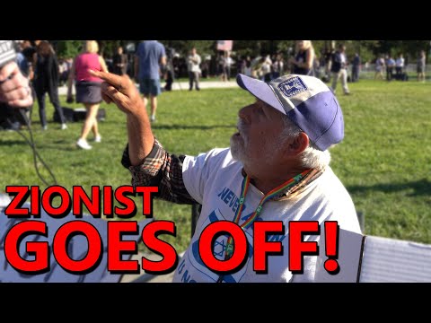 Zionist EXPLODES When Challenged On Israeli Genocide We Ll Kill You And Pour Pig Oil 