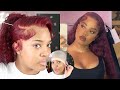 TALK-THROUGH BURGUNDY HAIR INSTALL ♥️ + STORYTIME 👀☕️ ft. West Kiss Hair