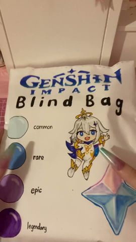 genshin impact blind bag! 💙 #diy #craft #papercraft #genshinimpact #asmr #blindbag #sanrio #kpop