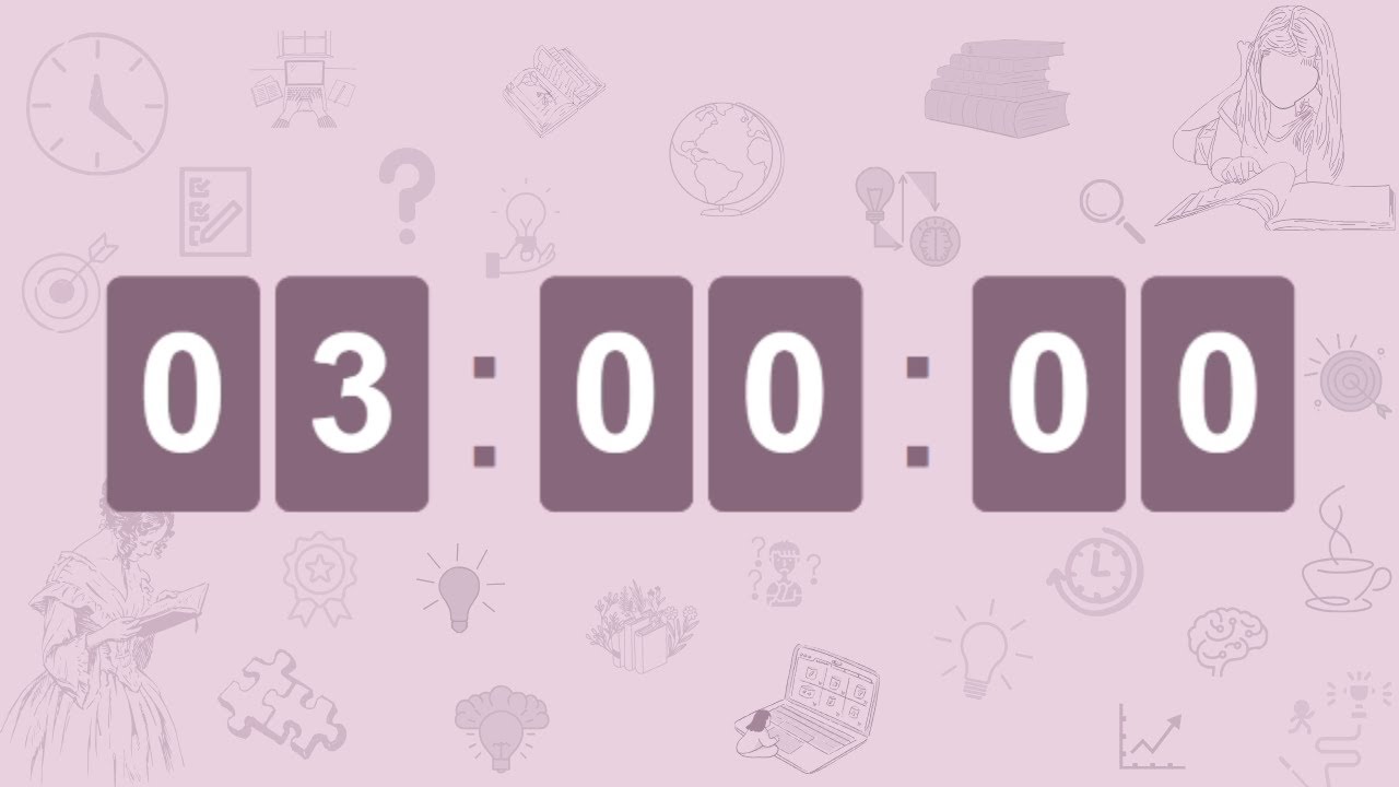 Aesthetic 3-Hour Countdown Timer (purple edition) | Flip Clock, Rain Sounds | Study With Me ✨