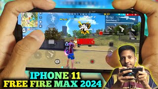 Iphone 11 Free Fire Gameplay⚙️Settings Free Fire max HUD+DPI+MACRO | 80% onetap headshot