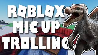 Jurassic Worlds Spinosaurus Invades Roblox! | Roblox Mic Up Trolling