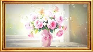 Pink Roses by Sunny Window  4K Soft Impressionist Still Life Art for TV Frame  Spring Floral Paintin screenshot 4