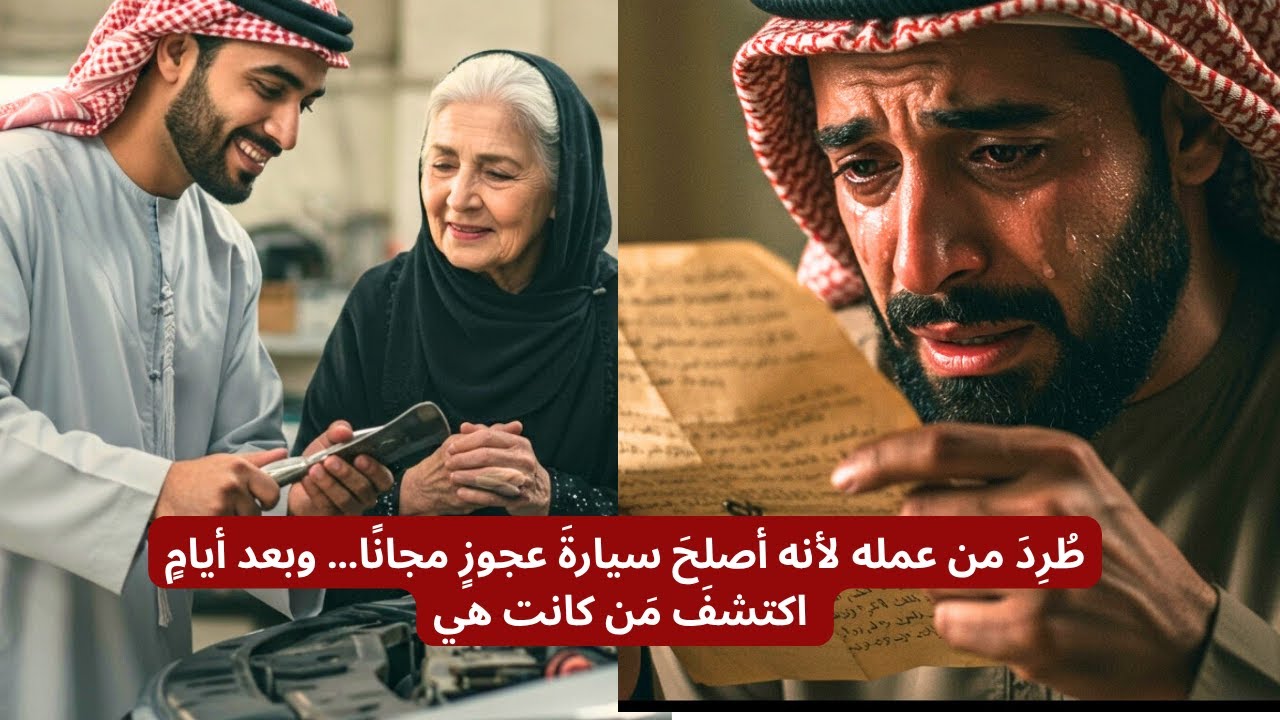 طُرِدَ من عمله لأنه أصلحَ سيارةَ عجوزٍ مجانًا… وبعد أيامٍ اكتشفَ مَن كانت هي
