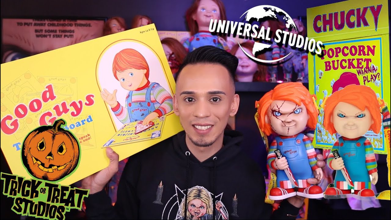UNIVERSAL STUDIOS CHUCKY POPCORN BUCKET + GOOD GUYS CHUCKY TALKING