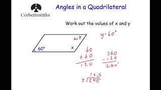 Angles in a Quadrilateral - Primary