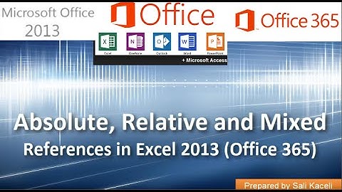 Absolute, Relative and Mixed Cell References in Excel 2013 (Office 365): Part 4 of 18