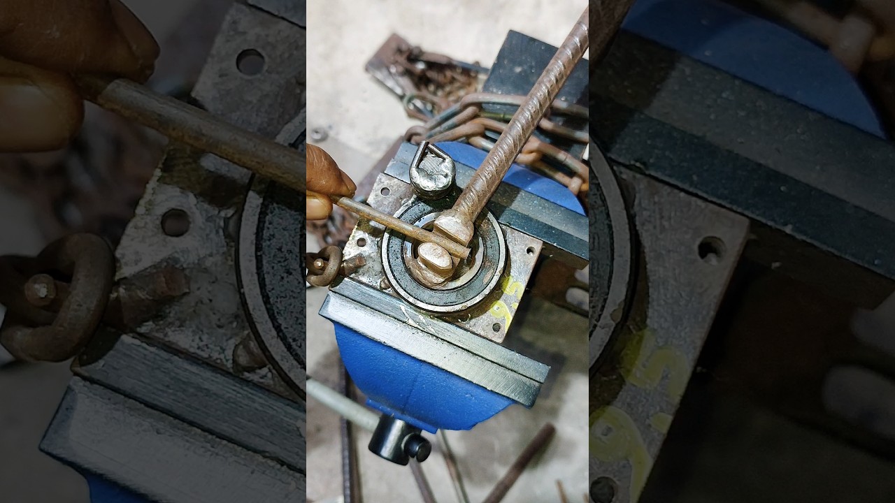 This tool will turn iron rods into chains.