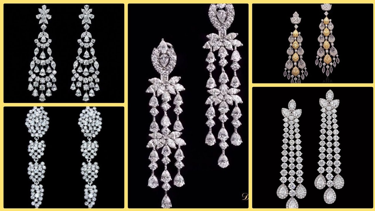 Pin by Bee M on Jewelry | Diamond earrings indian, Long diamond earrings,  Indian jewellery design earrings