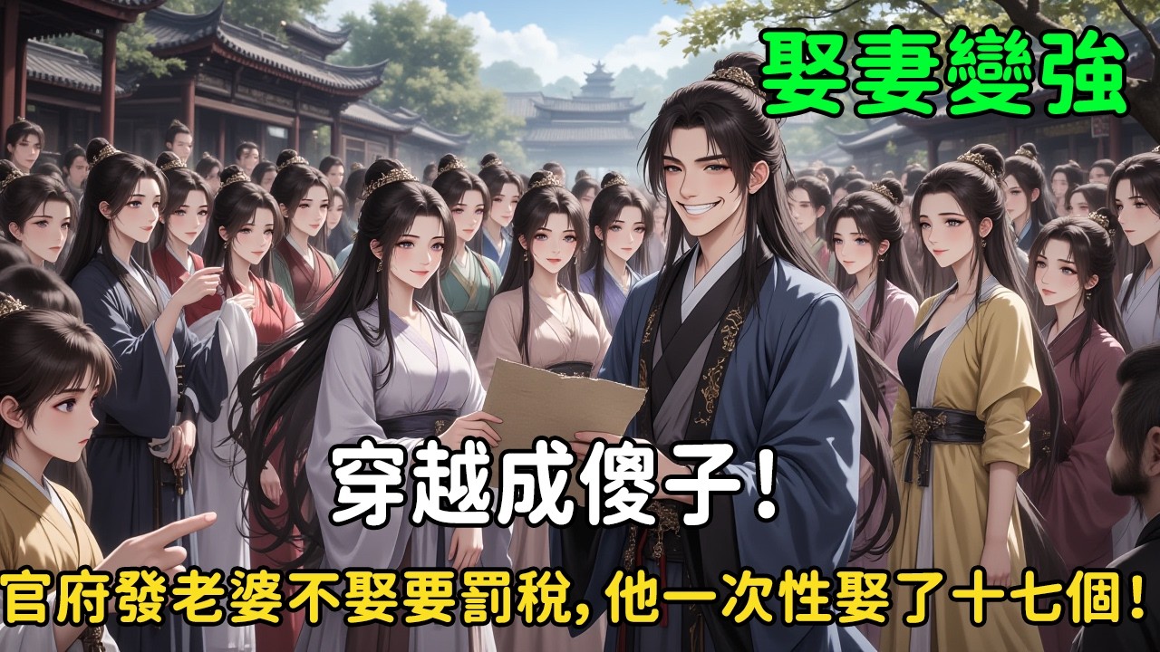 《穿越成傻子！官府發老婆不娶要罰稅，他一次性娶了十七個！》【娶老婆就能變強系統激活】看著面前自帶字幕的絕色犯官家眷，和十幾個求嫁的女人，他決定：全都要！#穿越 #小说 #小说推文 #動漫 #動漫