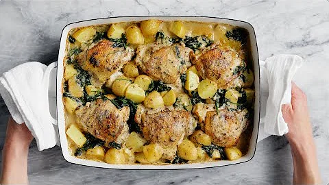 Chicken and Potatoes with Garlic Parmesan Cream Sauce