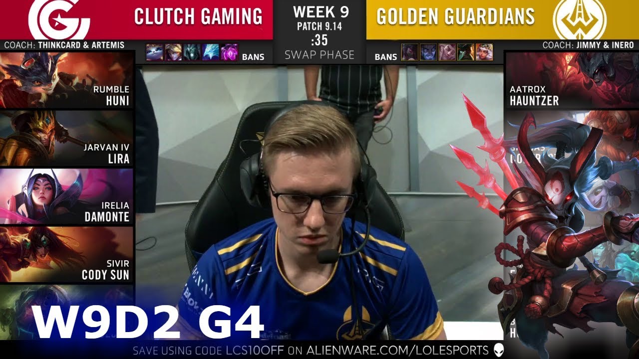 CG vs GGS Week 9 Day 2 S9 LCS Summer 2019 Clutch Gaming vs Golden