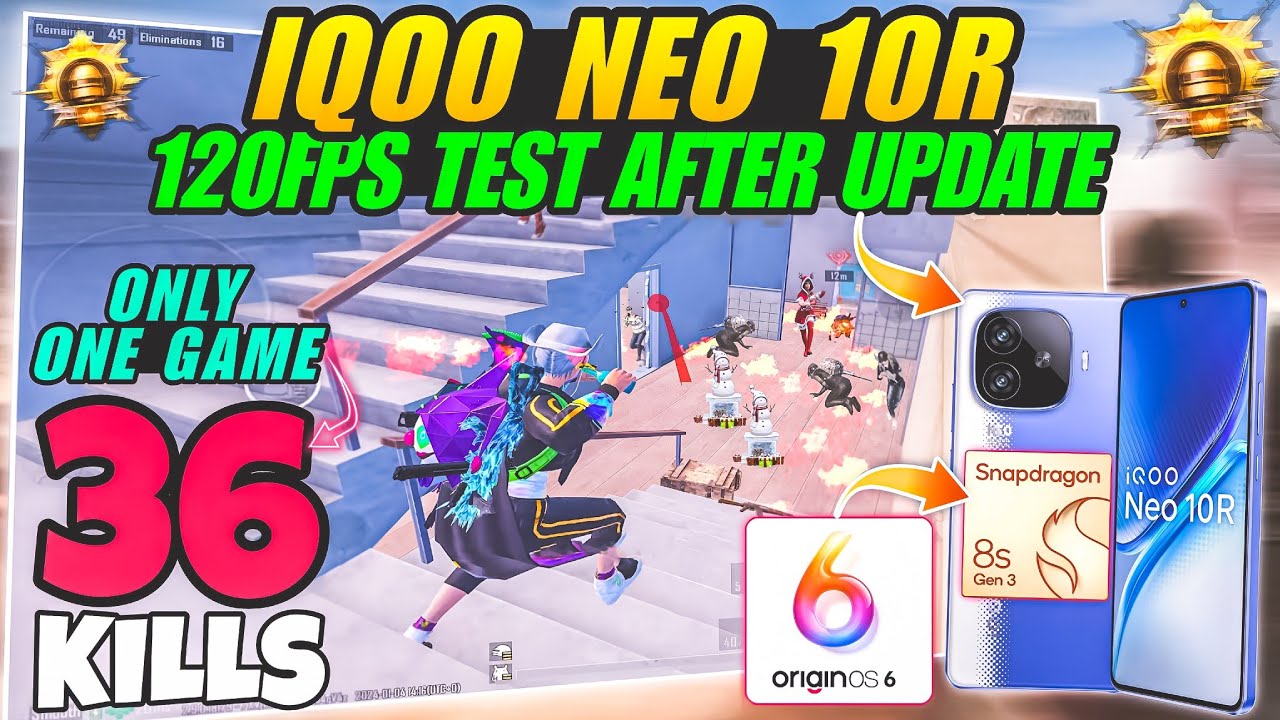🔥iQOO Neo 10R BGMI Test After OriginOS 6 Update 😱 | 120FPS Stable or Not?