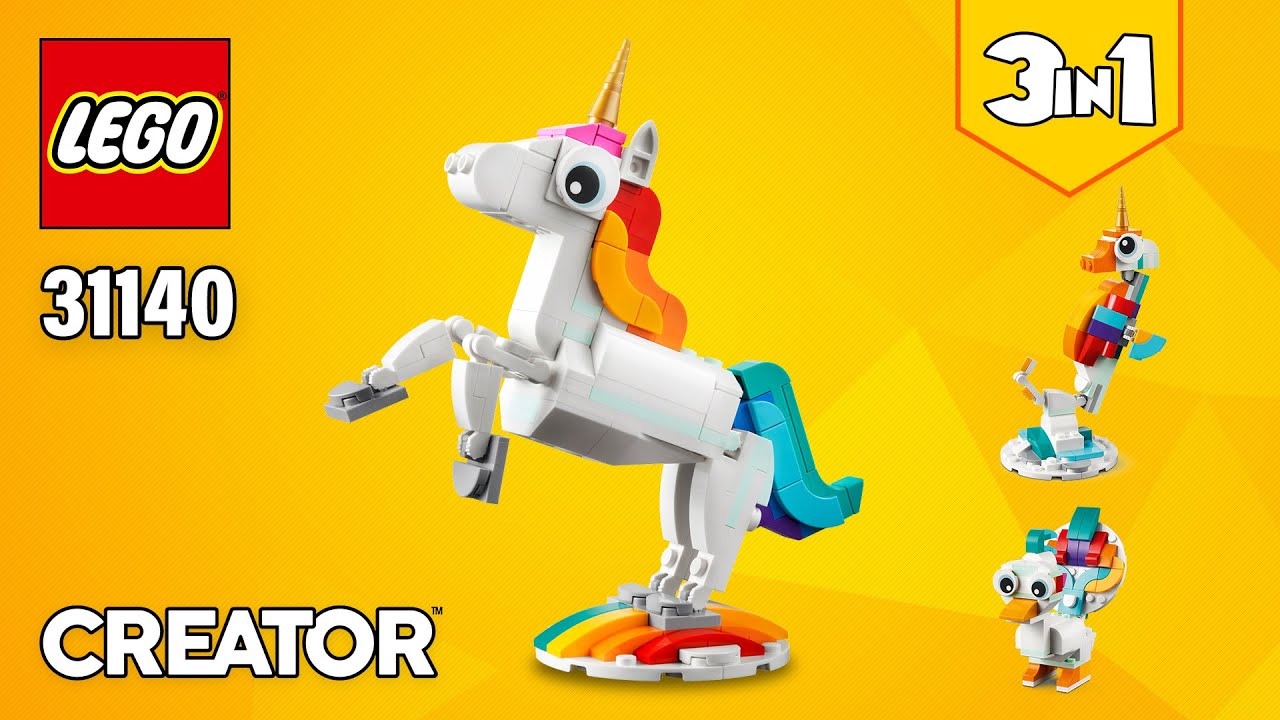 LEGO® Creator 3in1 Magical Unicorn (31140)[145 pcs] Seahorse & Peacock, Building Instructions