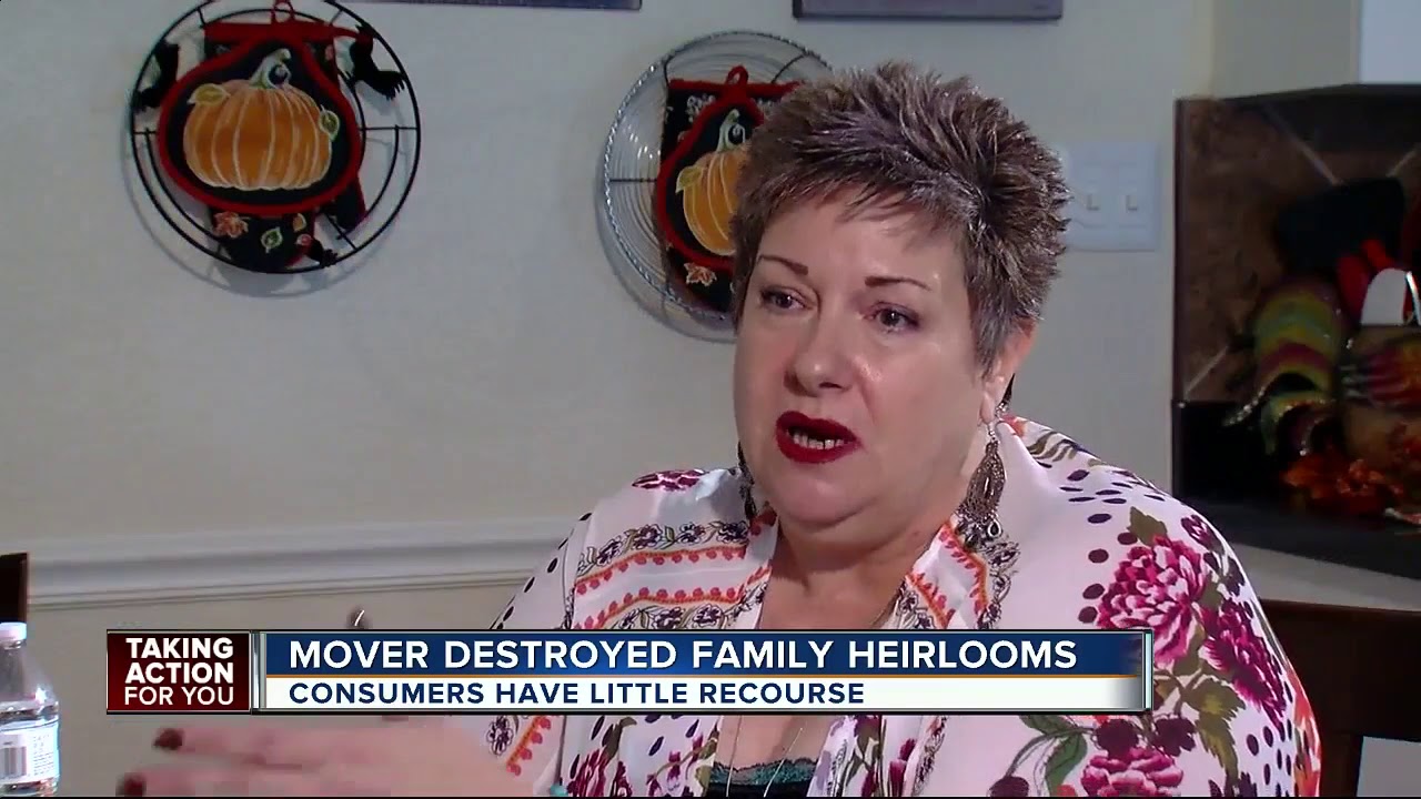 Woman upset after family heirlooms were destroyed in moving truck