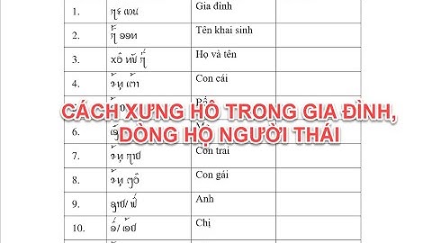 Cách Xưng Hô Trong Gia Đình Ngươi Thái