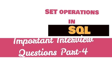 Set Operators in SQL with full explanation
