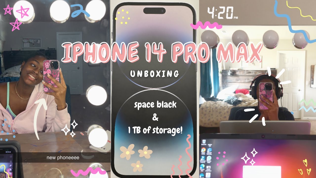 IPhone 14 PRO MAX unboxing | space black 🖤 & 1 TB of storage! | laila ...