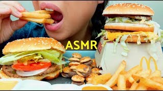 ASMR McDonald's BIG MAC vs Burger King WHOPPER (Burger Challenge) No Talking 먹방 suellASMR