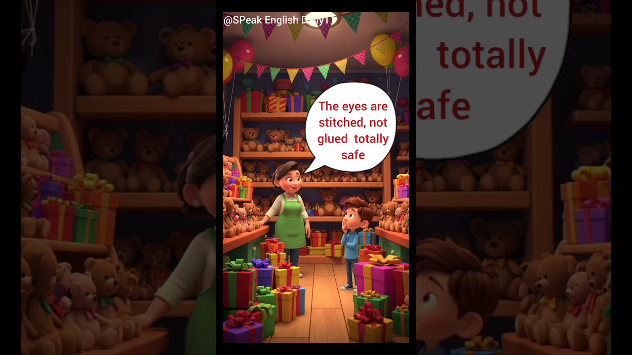 Learn English with a cute teddy bear shop convo 🧸 