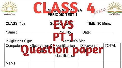Class 4 EVS pt 1 question paper 2023/kv/kvs/kendriya vidyalaya #kvs2023 #kvexam #pt1 #class4 @kvs360