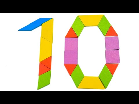 Видео: Цифровой Танграм - собираем, учим, запоминаем цифры от 1 до 10. Развивающие игры