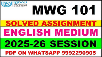 MWG 101 solved assignment 2025-26 in English || mwg 101 solved assignment 2026 || mwg101 2025-26