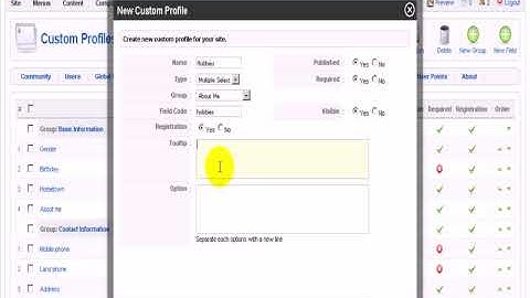 How to add a multiple selection field to JomSocial video tutorial