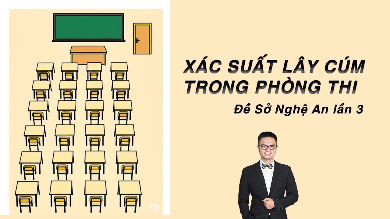 Câu hay nhất đề Sở Nghệ An lần 3, xác suất lây cúm trong phòng thi