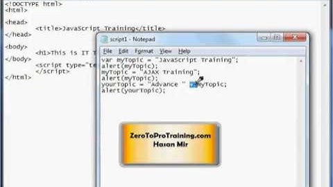 JavaScript Training Series - Tutorial 7 - Manipulation of Text Values