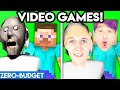 VIDEO GAMES WITH ZERO BUDGET! (Minecraft, Piggy, Granny, Among Us, FNAF, Hello Neighbor - LANKYBOX!)