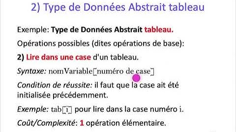 [ALGO1] Chap. 5 Structures de données Tableau/Liste  - Part. 1 : Type de Données Abstrait, Tableau