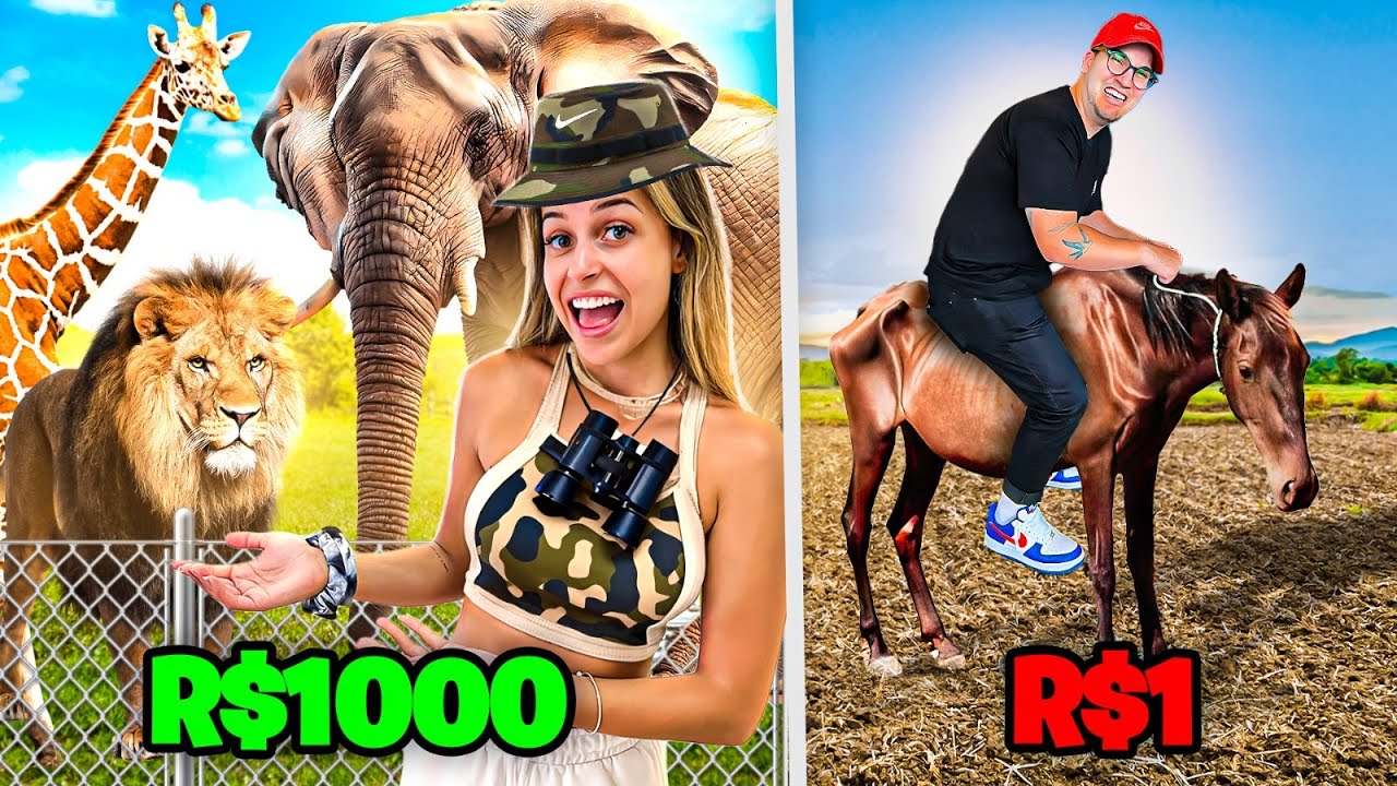 Testei zoológico de R$1, R$10 e R$100 — a diferença foi absurda!!