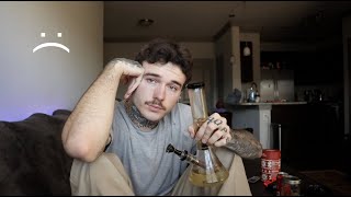 smoking and going through it...