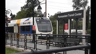 NJ Transit River Line Stopping at Pennsauken Transit Center