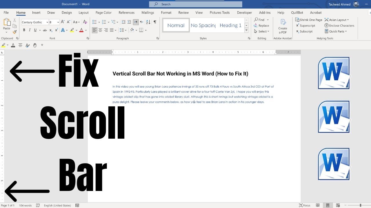 MS Word Vertical Scroll Bar Missing or Not Working? Fix Now - YouTube