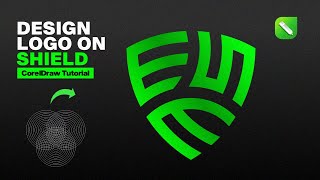 How to Design Monogram logo on shield Corel Draw Tutorial