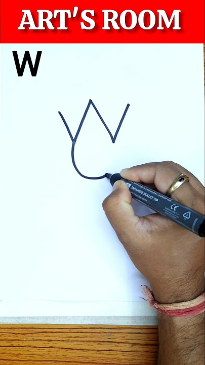 Easy Drawing Hack | Transform Letter W into a Stunning Lotus Flower! 🌸✍️ #shorts