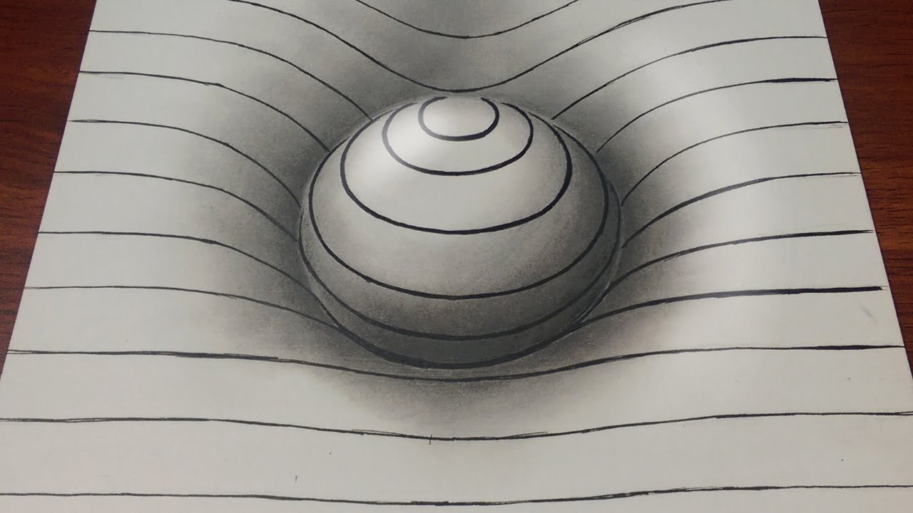 Drawing Easy How to Draw a 3D Sphere with Lines - YouTube