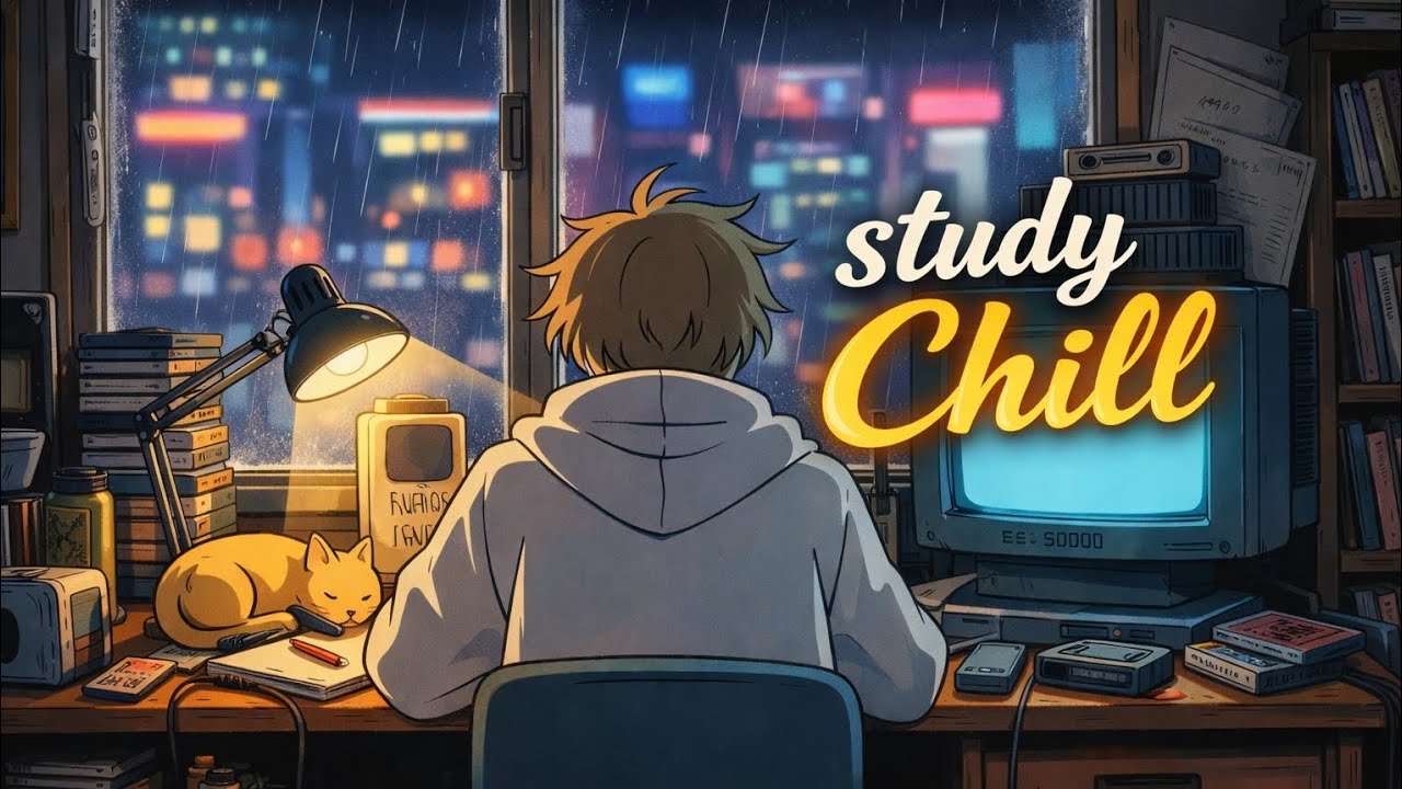 Study Music 🌧️ Lo-Fi for Focus, Study  Relax | Rainy Night