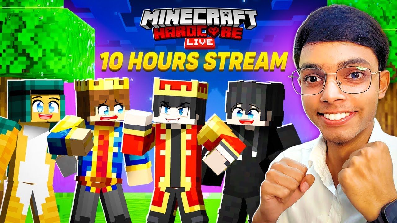 Can I Survive 10 HOURS Hardcore Minecraft? 😱| LIVE @GamerFleet - YouTube