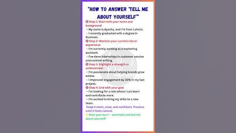 How to Answer “Tell Me About Yourself” | Job Interview Tips in English