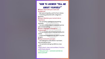How to Answer “Tell Me About Yourself” | Job Interview Tips in English