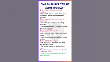 How to Answer “Tell Me About Yourself” | Job Interview Tips in English