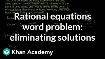 Applying rational equations 3 | Polynomial and rational functions | Algebra II | Khan Academy
